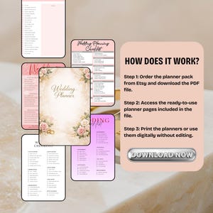 Complete Wedding Planner & Bridal Journal | Engagement Organization Guide | Marriage Timeline Event Checklist | Digital Budget Tracker PDF