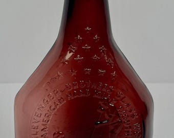 Clevenger Bros Amethyst Glass Advertising Sample Bottle Embossed Clay Town NJ