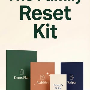 Screen Time Detox Kit for Kids 6-12, 30 Day Screen Free Challenge, 10 Printable Guides 80 Pages (Instant Download PDF)