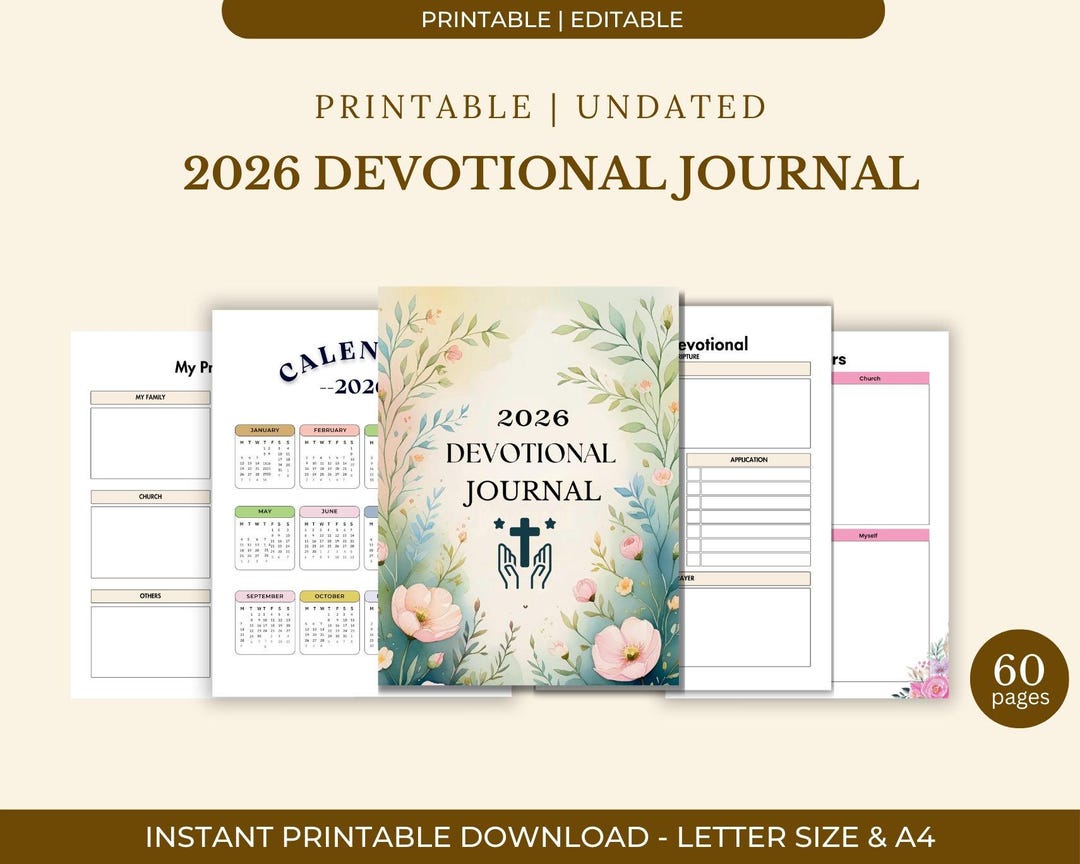 2026 Devotional Journal Daily Prayer Planner Christian Faith Notebook ...