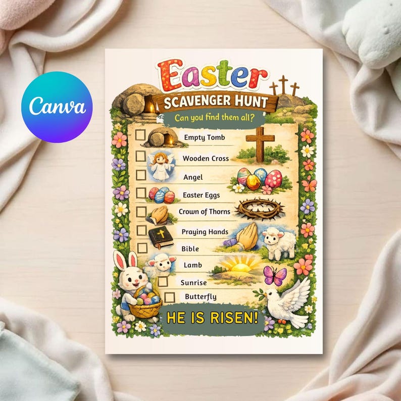 Christian Easter Scavenger Hunt Printable, Resurrection Day Faith ...