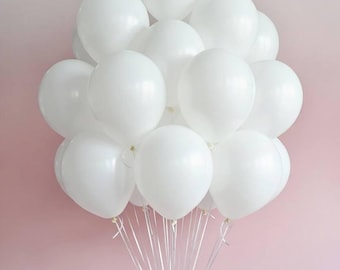 Globos de látex blancos de 25 cm (varios paquetes disponibles)