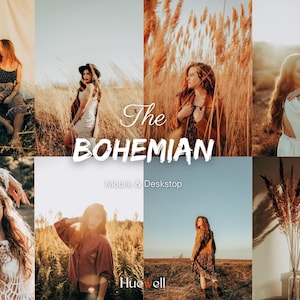 10 BOHEMIAN Lightroom Presets, Mobile & Desktop, Brown Vintage Boho Lightroom Preset, Vsco Filters, Moody Presets, Boho Preset