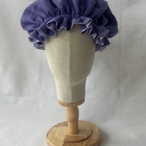 Satin Bonnet Malefi: Handmade, purple, adjustable sleeping cap