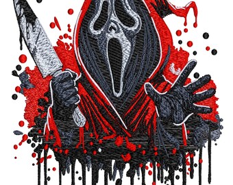 Ghostface Embroidery Design PNG, Horror PNG Download, Spooky Halloween Sublimation, Ghost Mask Digital Art, Printable PNG 2700x3375