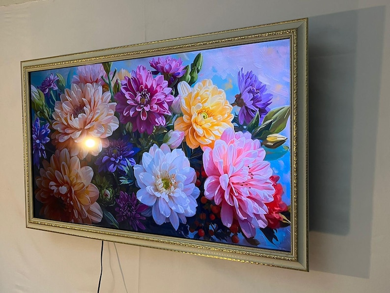 Samsung Tvframe Tv,ornate Handmade TV Frame With Gilded Detail, Custom ...