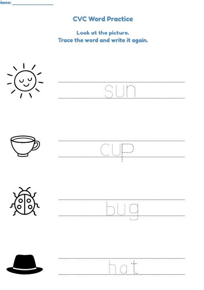 Sight Words & CVC Words Workbook | 20 Printable Pages | Kindergarten ...