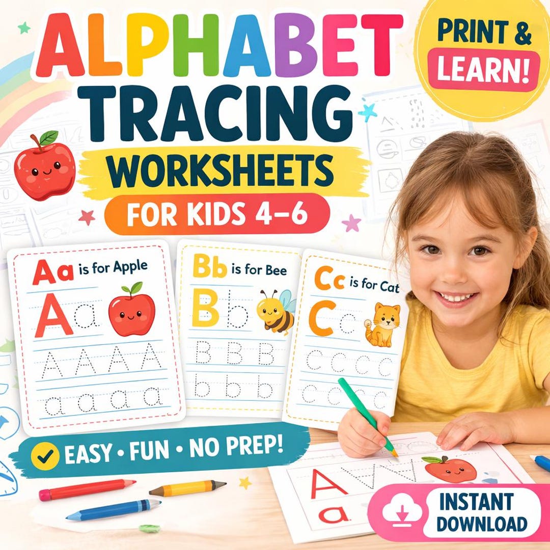 Alphabet Tracing Worksheets for Kids | Printable ABC Letter Tracing PDF ...