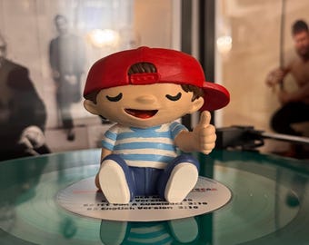 Boy w/ hat vinyl record topper