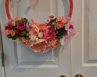 corona floral de peonías