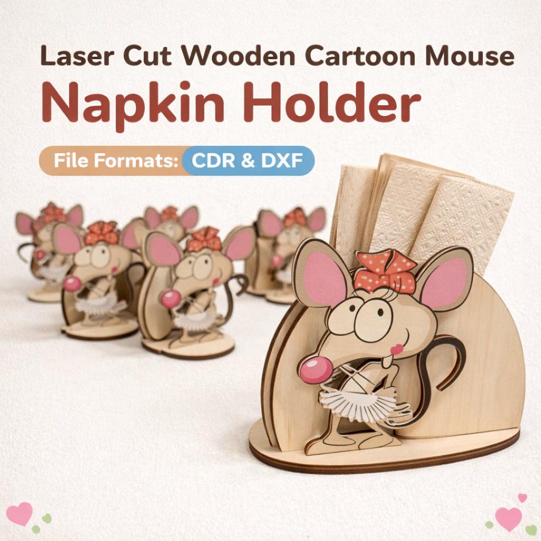 Mouse Using Napkin Laser Cut Wooden Cartoon Mouse Napkin Holder - Etsy