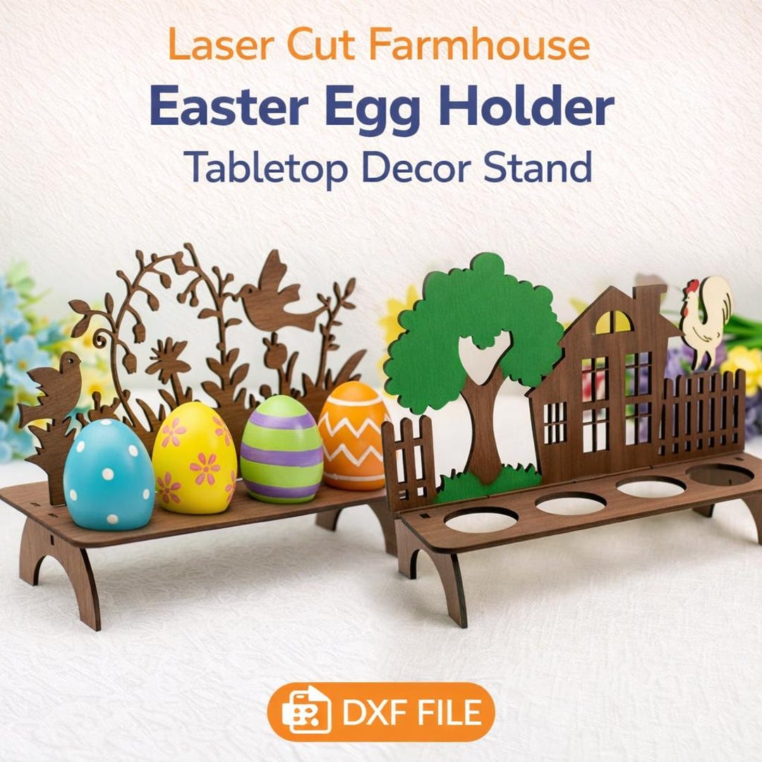 Laser Cut Farmhouse Easter Egg Two Holder Tabletop Decor Stand - Etsy