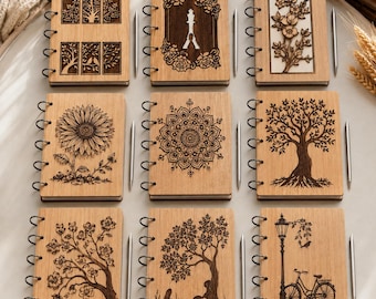 Wooden Notebook Cover Mandala Bundle: Laser Ready Engraving Files (Digital Download)
