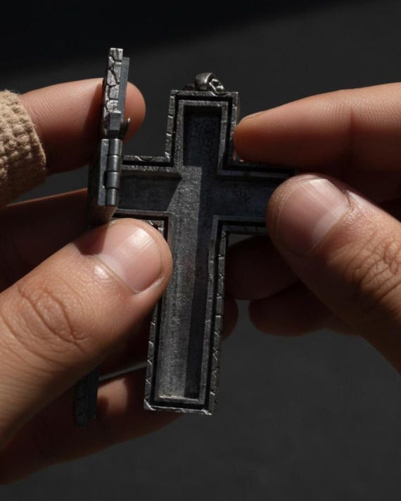 Thanos Cross Secret Compartment Necklace – Player 230 Inspired