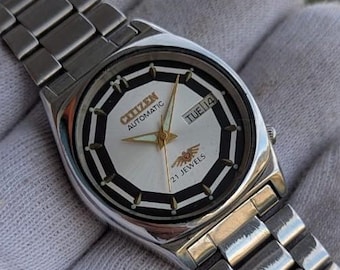 Montre Citizen vintage automatique 21 rubis du japon jour date