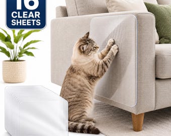 Cat Scratch Furniture Protector, Clear Sofa Protector from Cat Scratching, Cat Couch Protector, Anti Scratch Furniture Guards, 16 Sheets