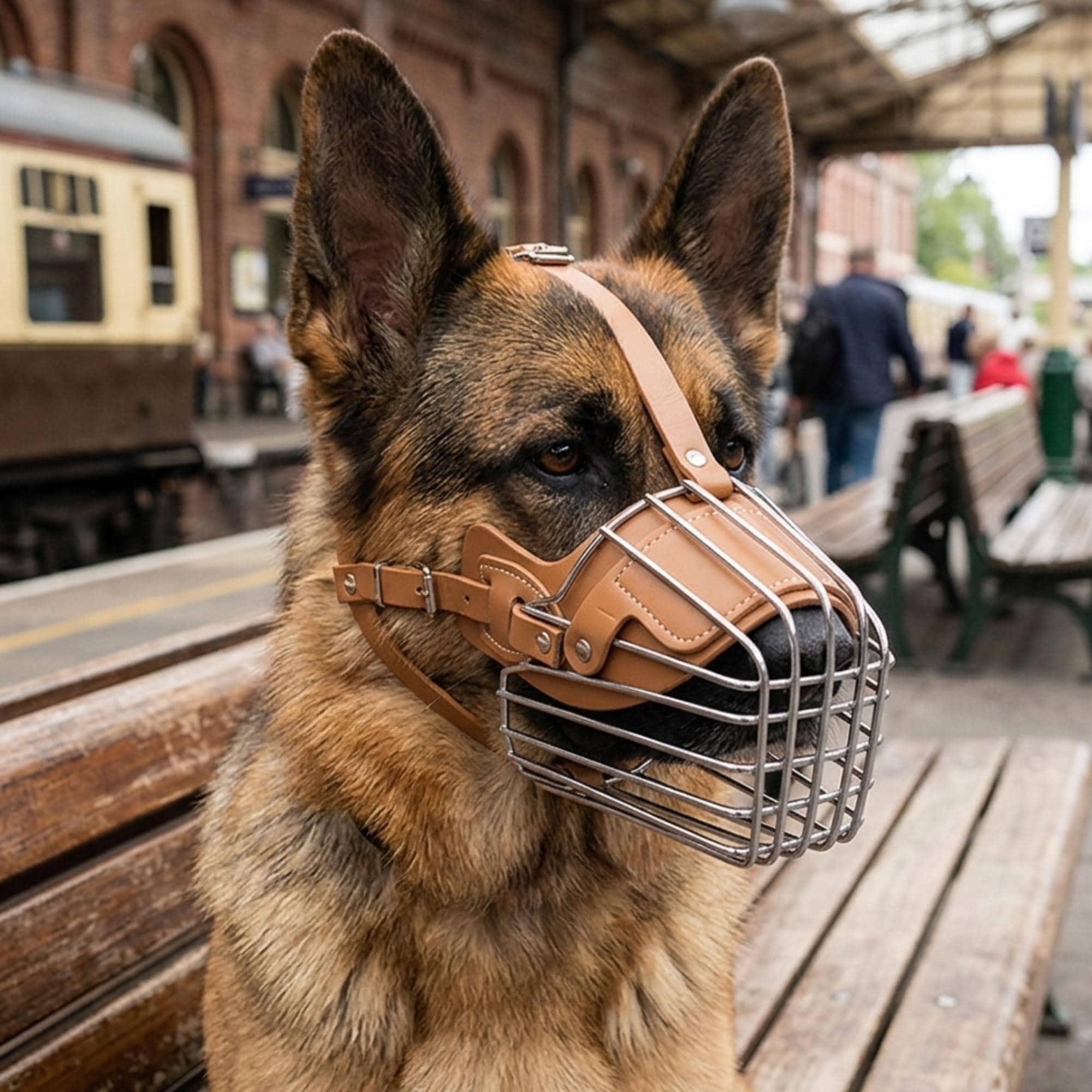 Adjustable Leather Dog Muzzle, Anti Bite Dog Muzzle, Training