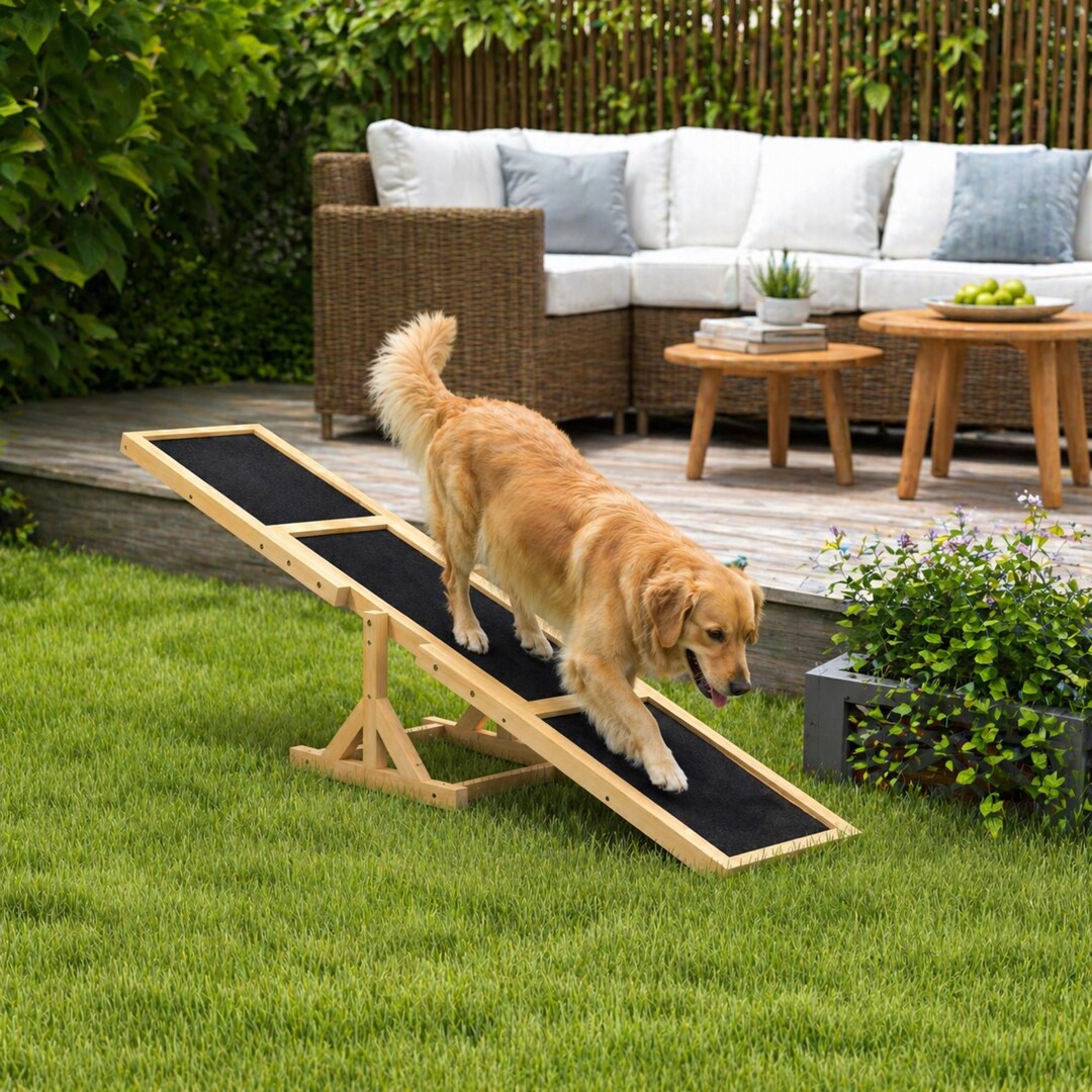 Dog Agility Seesaw Training Ramp, Wooden Pet Teeter Totter, Anti Slip ...