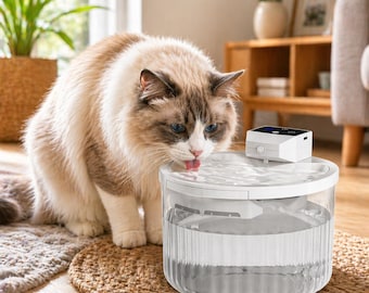 Pet Water Fountain Cat, Automatic Cat Water Dispenser 2000ml, Quiet Pet Fountain, Large Capacity Cat Water Bowl, Dog Water Fountain
