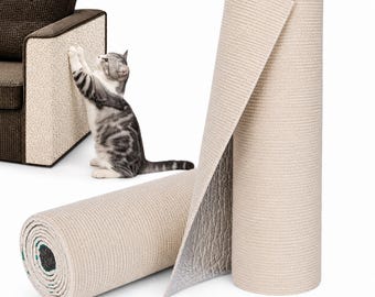 Cat Scratch Furniture Protector | DIY Cat Scratching Mat for Couch, Sofa, Wall & Cat Tree | Self Adhesive Trim to Fit Scratch Guard