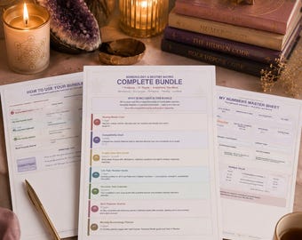 Destiny Matrix Numerology Bundle | Self Discovery & Spiritual Healing Workbook Collection