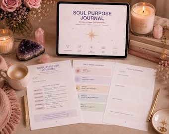 Soul Purpose Journal Printable | 30-Day Self-Discovery Workbook (PDF Download)