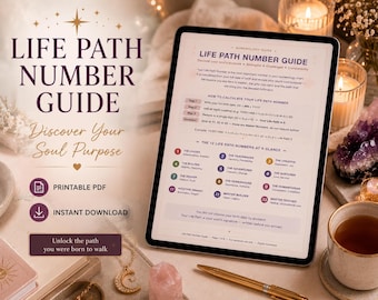 Life Path Number Guide Printable PDF | Numerology Workbook & Compatibility Guide | Self Discovery Digital Download