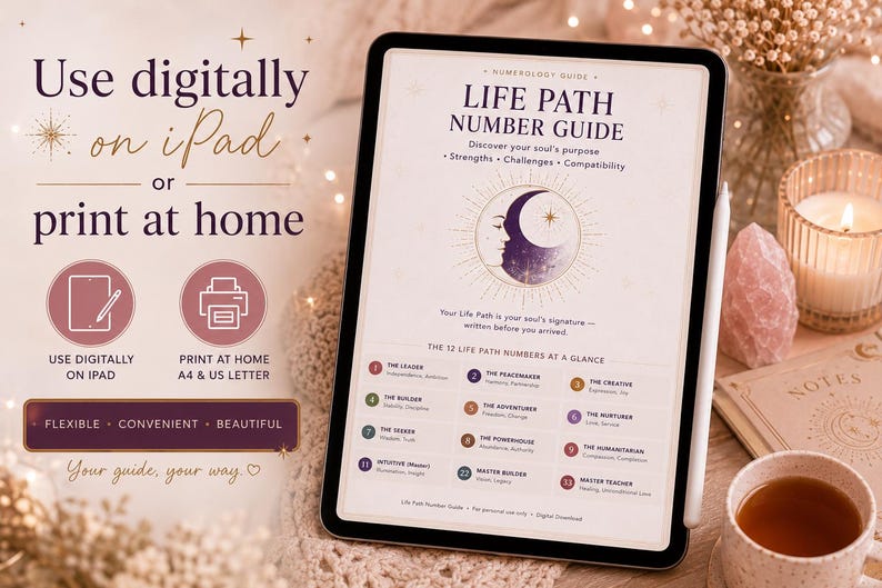 Life Path Number Guide Printable PDF | Numerology Workbook ...