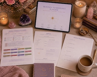 Monthly Numerology Planner | 12 Month Spiritual Planner for Self Discovery & Intentional Living