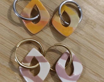 Pendientes intercambiables de arcilla polimérica, joyería hecha a mano, regalo para mujer - Gotas de agua