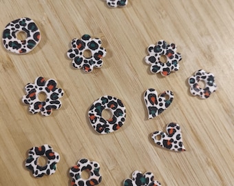 Pendientes intercambiables de arcilla polimérica, joyería hecha a mano, regalo para mujer - Colección "Jungla"