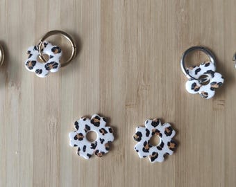 Pendientes intercambiables de arcilla polimérica, joyería hecha a mano, regalo para mujer - Colección "Speckled"