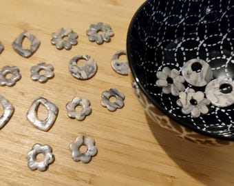 Pendientes intercambiables de arcilla polimérica, joyería artesanal, regalo para mujer - Colección "Mineralia"