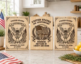 21 fichiers de gravure laser 250e anniversaire USA SVG : motifs de gravure patriotiques, fichier Americana pour planche à découper, planche à découper, 1776-2026