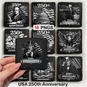 Lasergraveringsfiler för USA:s 250-årsjubileum: Design av skifferunderlägg för 4 juli, patriotisk lasergravyr, glowforge, USA Laser Burn-fil