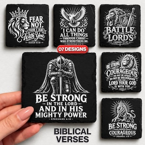 Bible Scripture Laser Engraving Files: Slate Coaster PNG Designs, Glowforge, Lightburn. (Digital Download)