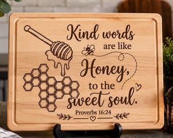 Tabla de cortar con versículos bíblicos y proverbios, archivo SVG grabado con láser: diseño de tabla de charcutería, diseños de grabado para tabla de cortar Glowforge