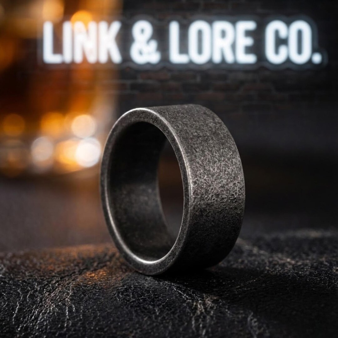 Hammered Silver Band Ring | Distressed Rustic Men's Jewelry ...