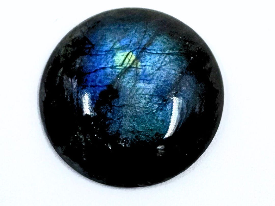 Spectrolite Blue 8 Finnish Spectrolite Labradorite Cabochons Round Blue Flash Gemstones ...