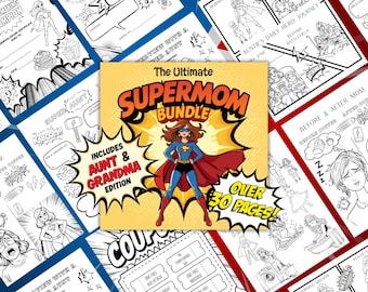 Super Mom Comic Aktivitäten Buch | Muttertag Geschenk für Kinder (Digitaler Download)