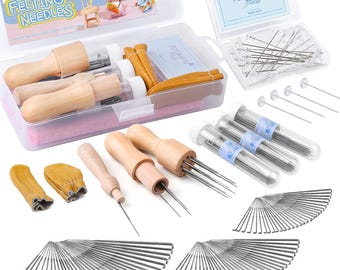 132 aghi per infeltrimento di lana - 3 misure, da principiante a professionista