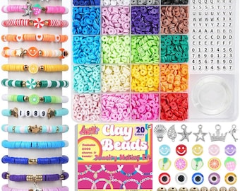 Kit per realizzare braccialetti di perline di argilla: 5000 pezzi di perline Heishi, ciondoli