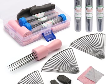 Kit professionale di materiali per infeltrimento ad ago, aghi per infeltrimento di lana per principianti, strumento per infeltrimento ad ago con scatola portaoggetti, regalo per lei