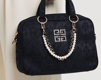 Vintage zeldzame Givenchy 4G-monogram make-uptas, Y2K-portemonnee met strass-logo, gerenoveerd