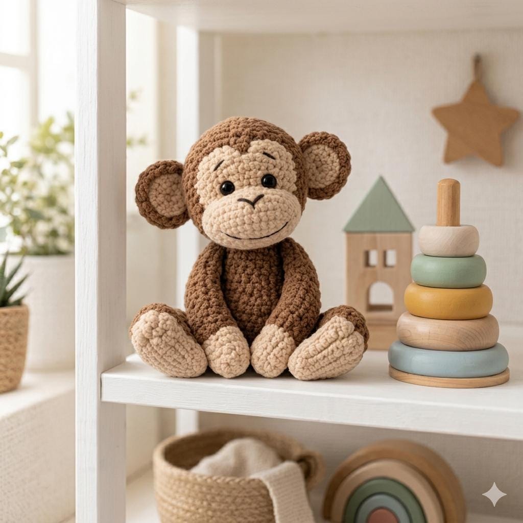 Monkey Toy Pattern Amigurumi Monkey Crochet Pattern PDF, Crochet Monkey Toy Pattern, Cute ...