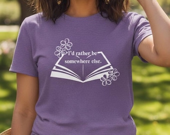Unisex Minimalist Book Lover T-Shirt | Introvert Reading Graphic Tee | Cute Bibliophile Shirt | Reader Gift | Cozy Bookish Aesthetic Top