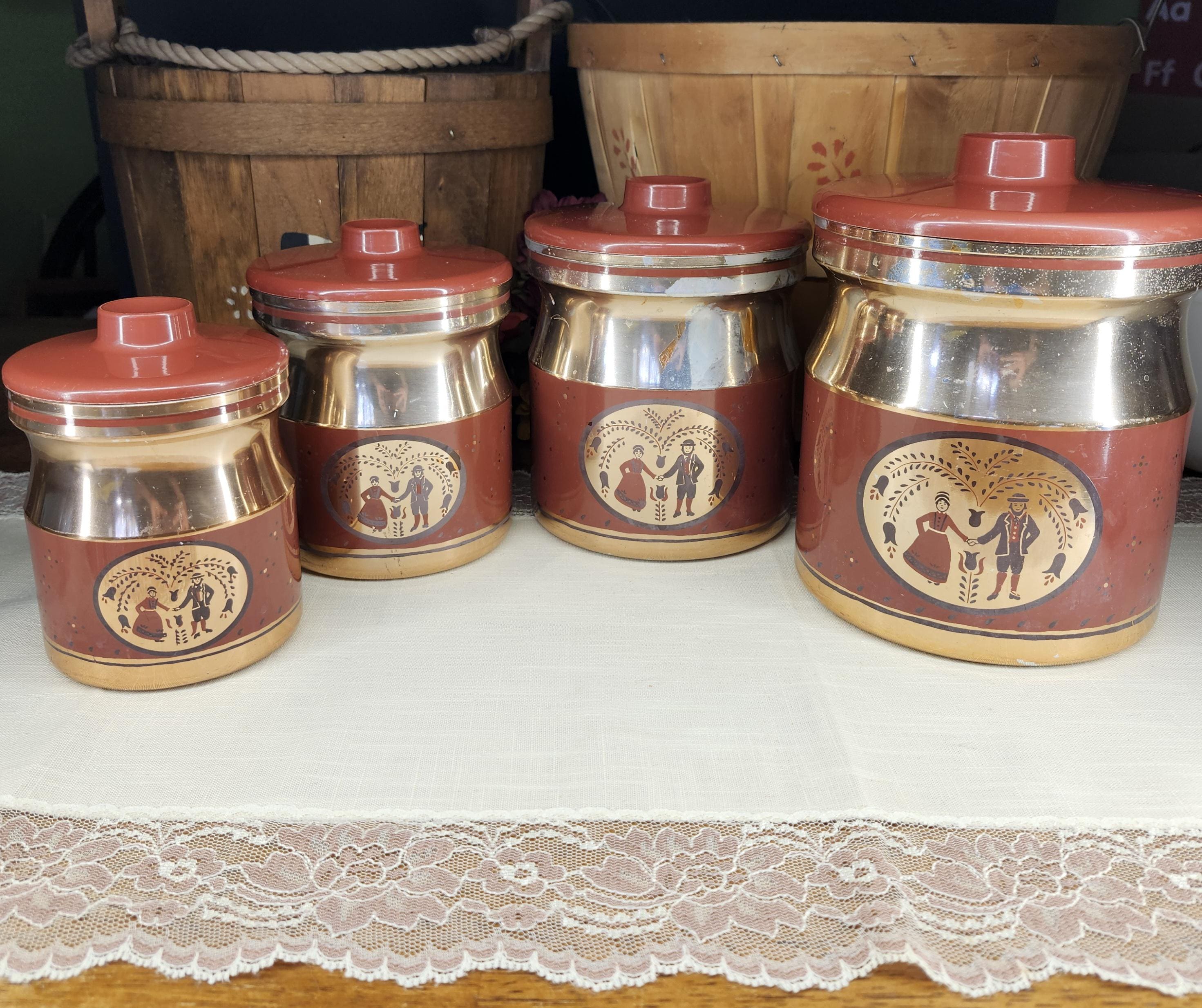 Kromex Red Canisters - Etsy