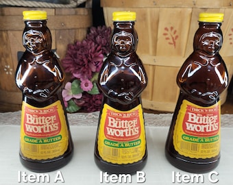 Vintage Mrs. Butterworth Amber Glass Syrup Bottle - 1982- Choose One