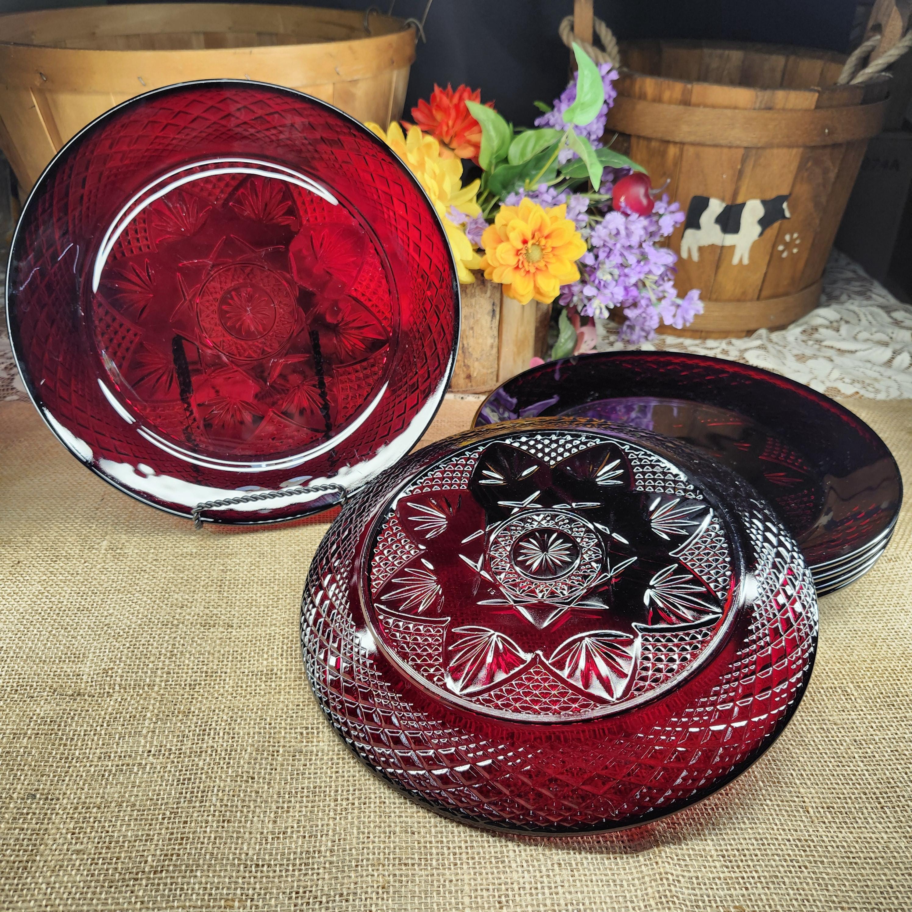 Antique Red Plates - Etsy