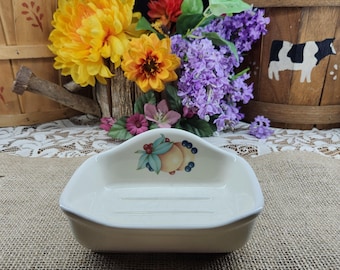Corning Ware- Corelle- ABUNDANCE Pattern- Ceramic- Soap Dish- Sponge Holder